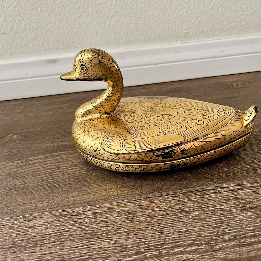 Gold Duck Trinket Box